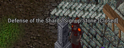 The Defense of the Shards signup stone