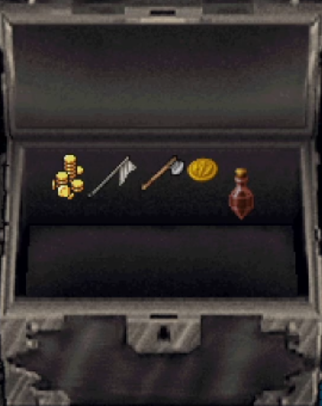 The secret cache spilling open with loot