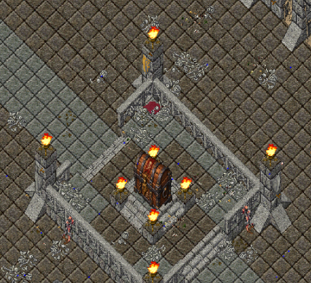 The Sea Tower reward chest in the walled square at the centre of the fortress